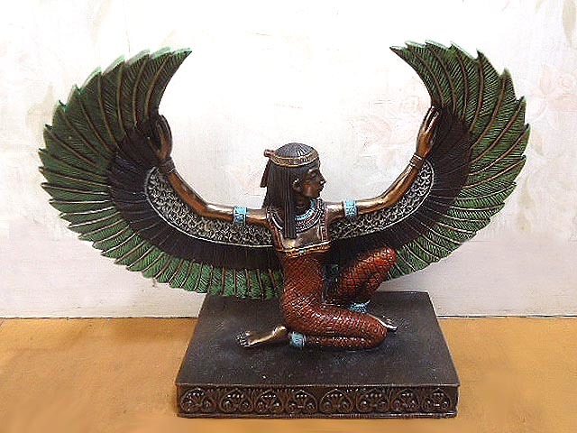 即納！古代エジプトの有翼イシス神魔法の女神彫像インテリア彫刻ピラミッドナイル幸運アート工芸輸入品