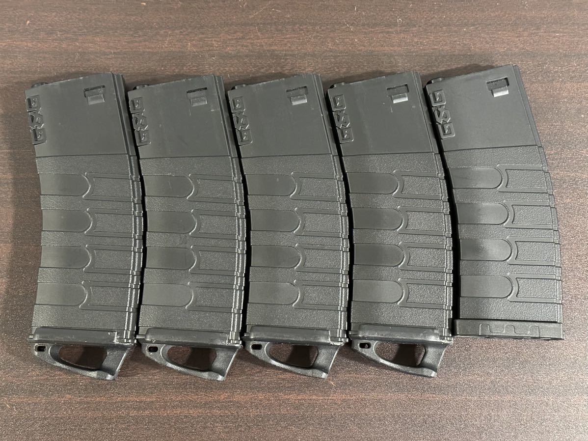 G&G ARMAMENT 120R 120連 Mid-Cap Magazine ミッドキャップマガジン GR16 ブラック 5個セット 現状品の画像2