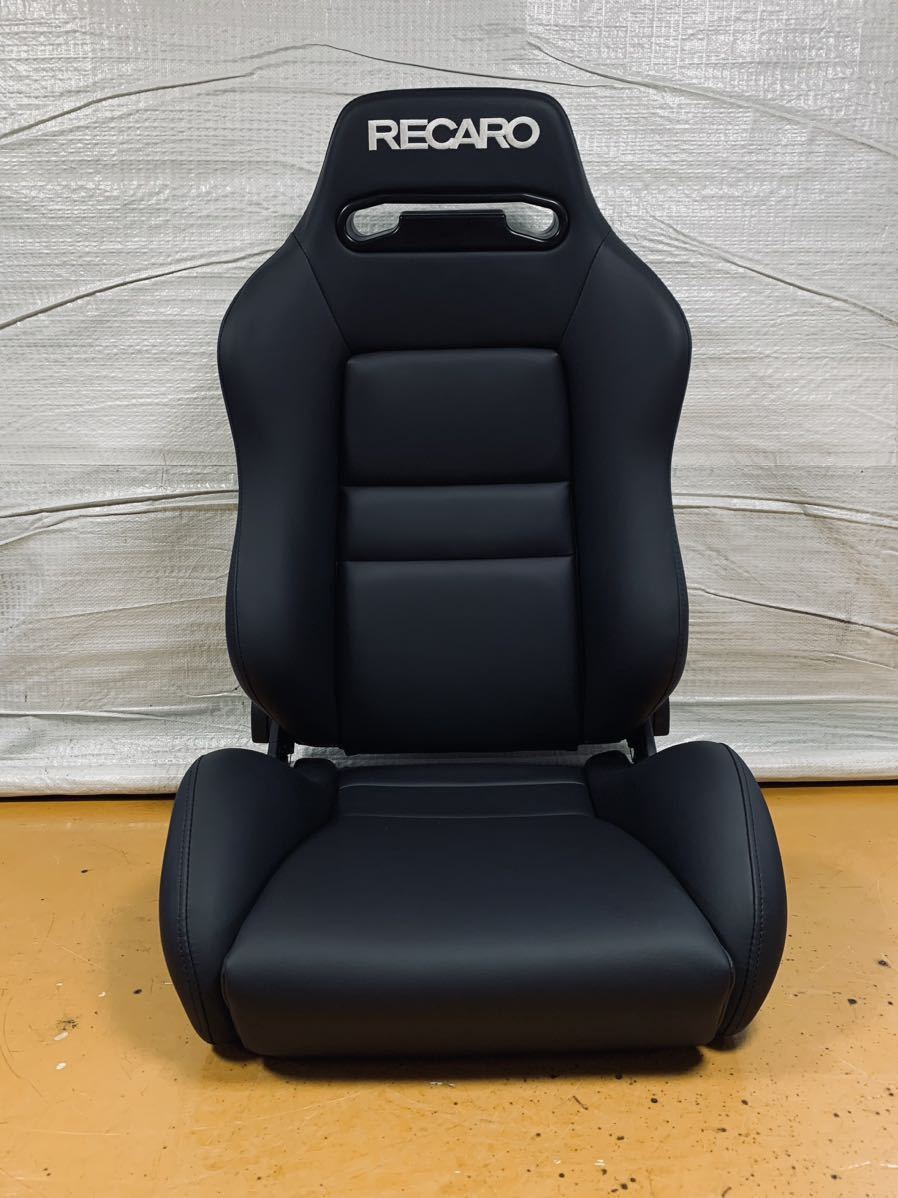 5.6.レカロ RECARO 2脚セット SR-3 黒フェイクレザー張り替え 張替え 張替 ブラックシングルステッチ 両側ダイヤル_画像6