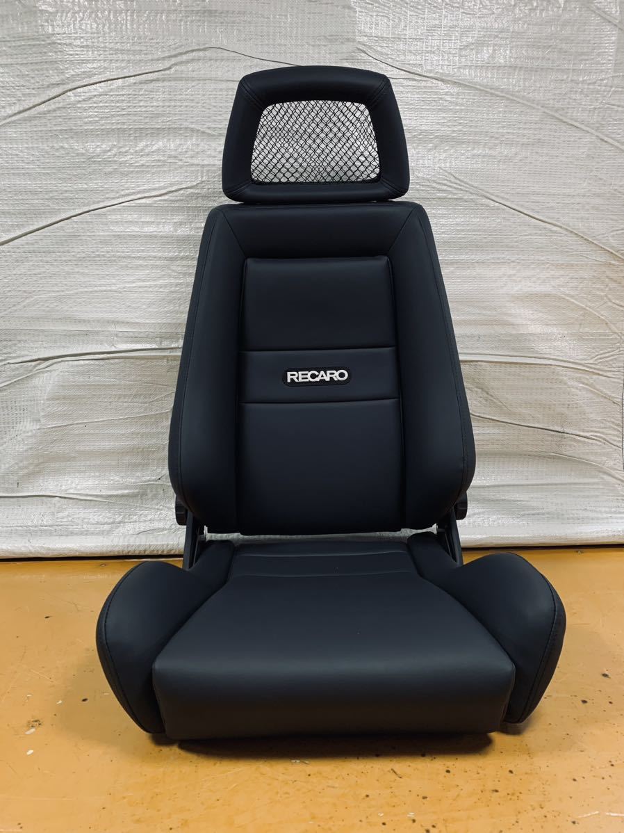 42.43.レカロ RECARO 2脚セットLX-M 黒フェイクレザー張り替え 張替え 張替 ブラックシングルステッチ 両側ダイヤルの画像6