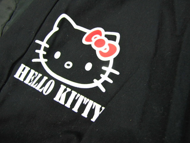 F115＊ハローキティ　豊天商店 レディース　M~L　はんてん　ちゃんちゃんこ　黒 コラボ HELLO KITTY レア コラボ　部屋着　防寒_画像5