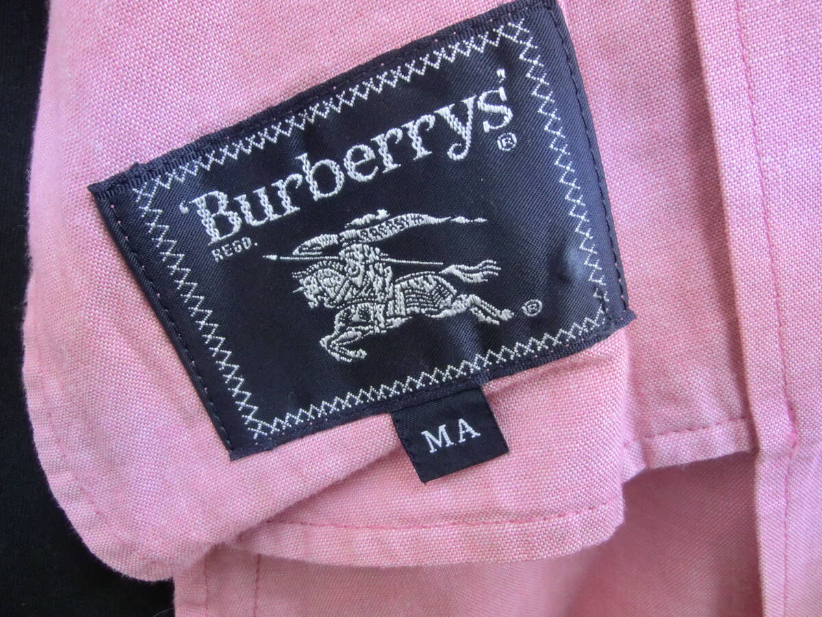 Ｍ１２９★バーバリーズ★Burberrys★ジャケット★ジップアップ★メンズ★サイズ：MA表記★ピンク★ワンポイント★麻/綿？★60/LP520の画像10