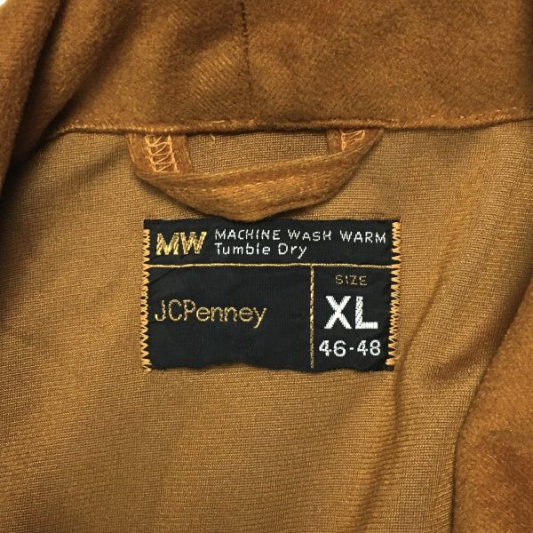 JC PENNY 70年代 メンズ ガウン バスローブ ショールカラー キャラメル メンズ XL US古着 ビンテージ_画像8