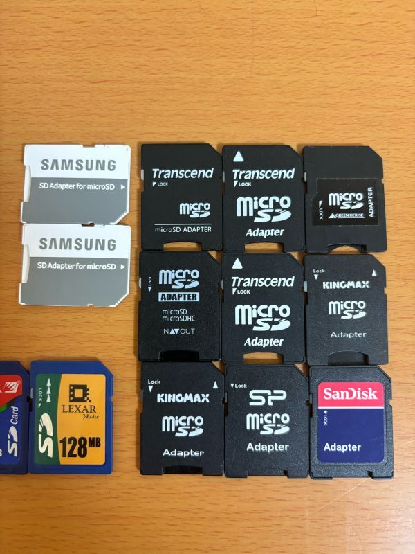【動作確認済/送料160円】Micro SDカード 512MB/1GB×2/2GB×3/64GB SDカード 16MB/64MB/128MB Micro SD Adapter×11 計21点セットの画像4