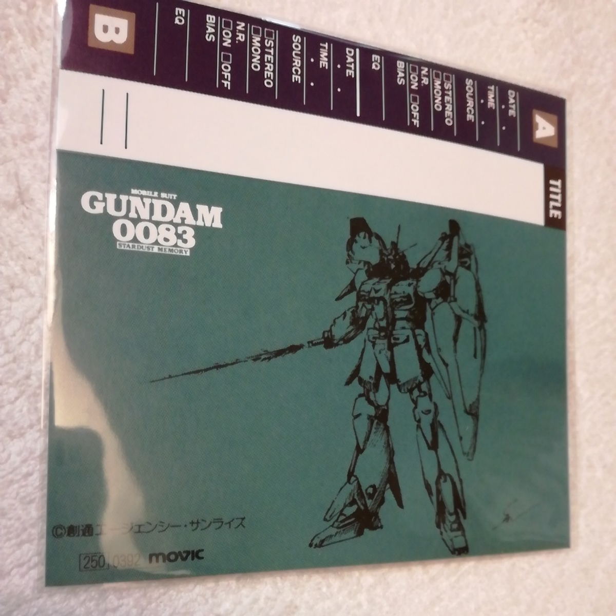 超レア!【当時物】ガンダム0083　カセットインデックス　GUNDAM ポストカード　ガンダム　カセットテープ b　_画像2