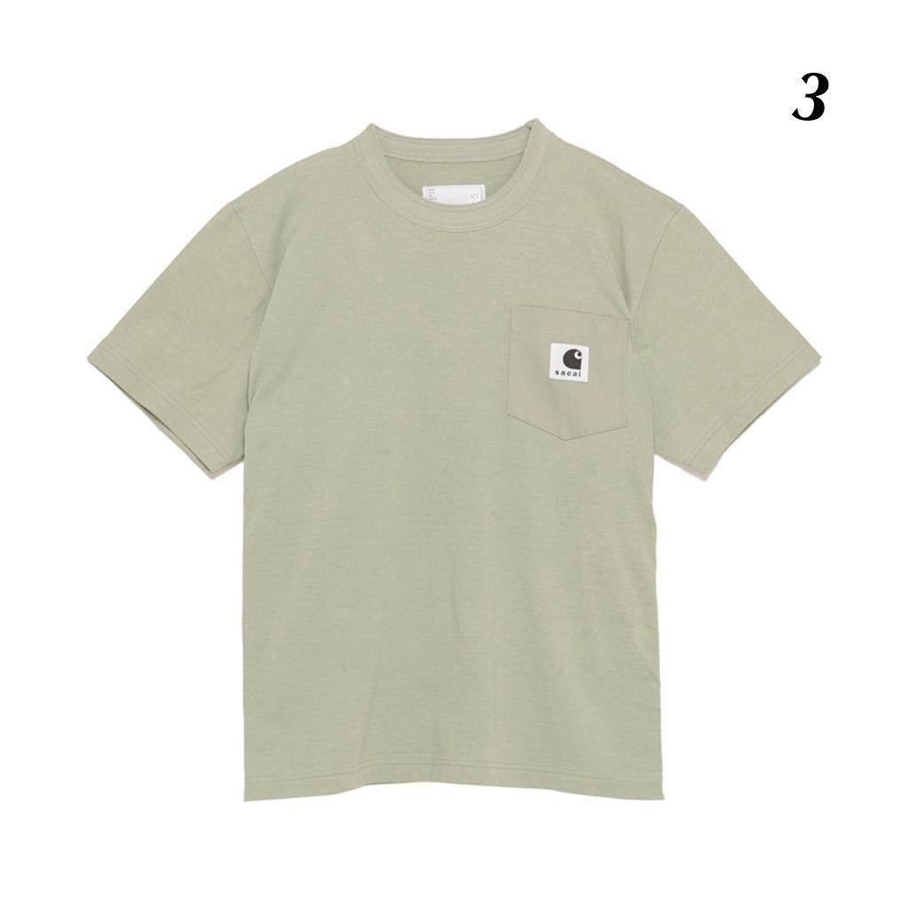 3サイズ sacai × Carhartt WIP T-Shirt L/GREEN サカイ カーハート Tシャツ ライトグリーン カットソー コラボ 半袖 新品 24SS