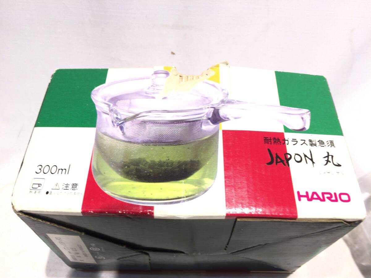 ■10988■未使用■HARIO JAPON丸 急須 耐熱硝子 耐熱ガラス ハリオ 茶器 300ml ポット 煎茶の画像6