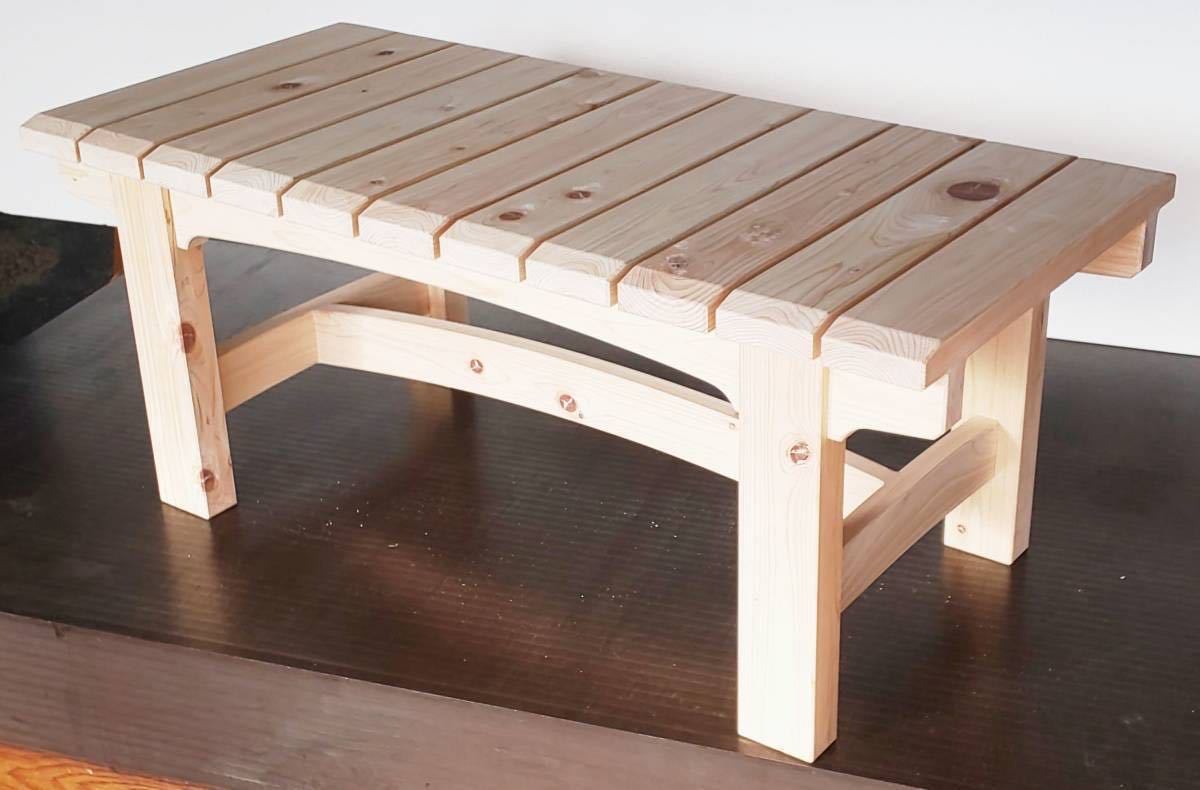 天然木 職人による手造り ベンチタイプ　椅子 　限定４脚_画像1