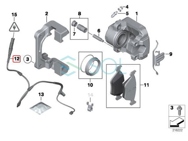 BMW E70 X5 E71 X6 フロント ブレーキパッドセンサー 3.0si 4.8i 30i 48i 34356789501 34356772008 出荷締切18時_画像4