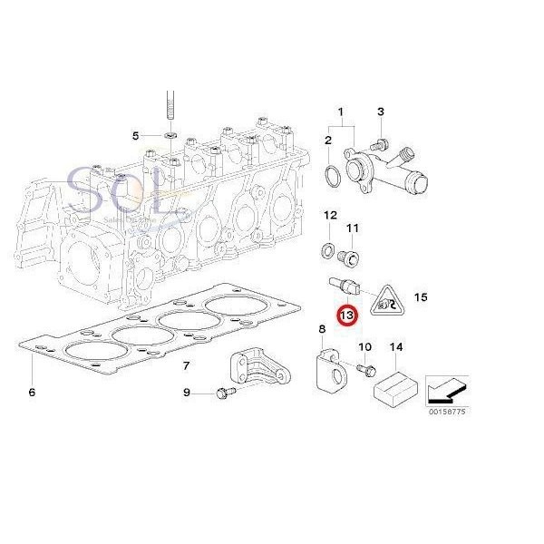 BMW E82 E87 E88 E39 E60 E61 水温センサー 油温センサー ダブルテンプセンサー 116i 118i 120i 130i 135i 525i 530i 545i 13621433076_画像2