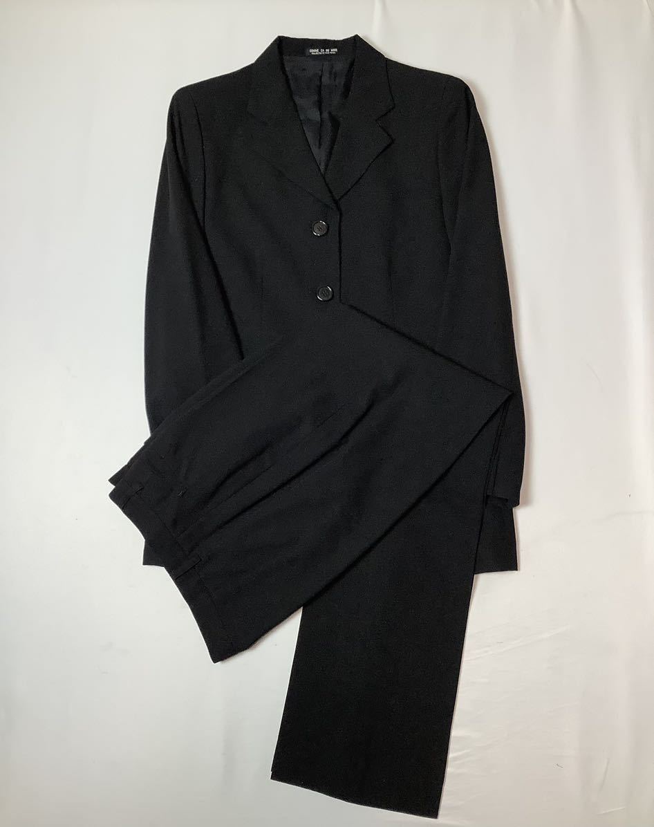 (レディース) COMME CA DU MODE // 背抜き 長袖 ウール100% シングル パンツ スーツ (黒) サイズ M_画像10