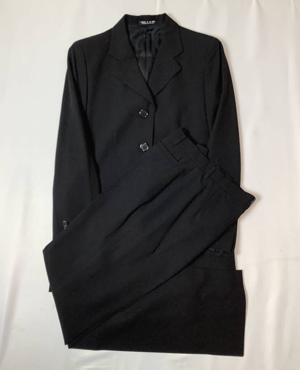 (レディース) COMME CA DU MODE // 背抜き 長袖 ウール100% シングル パンツ スーツ (黒) サイズ M_画像1