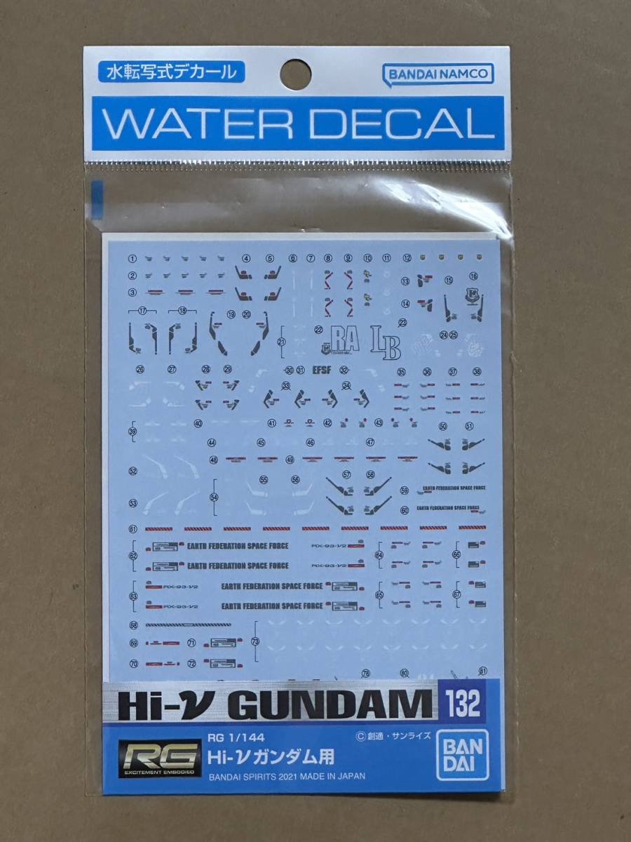 ガンダムデカール 132 RG 1/144 Hi-νガンダム用 新品未開封品 水転写式デカール 機動戦士ガンダム 逆襲のシャア ガンプラ リアルグレード_画像1