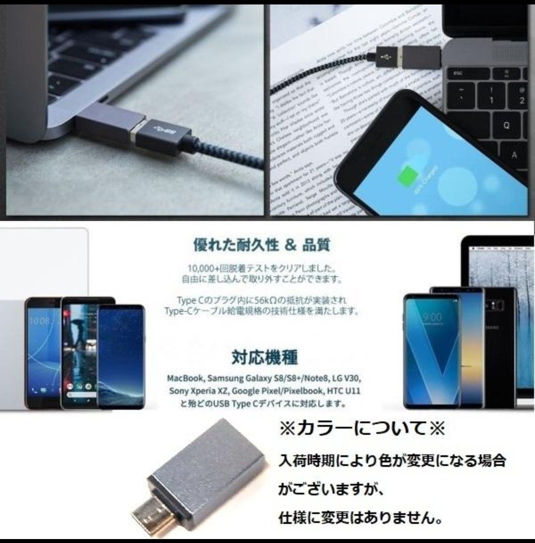 Type-C to USB 3.1変換アダプター高速データ転送 OTG機能搭載