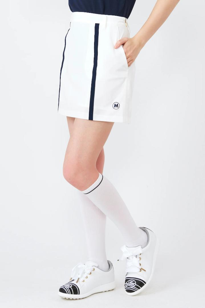 エムユースポーツ(M・U SPORTS) バイヤスラインスカート ホワイト