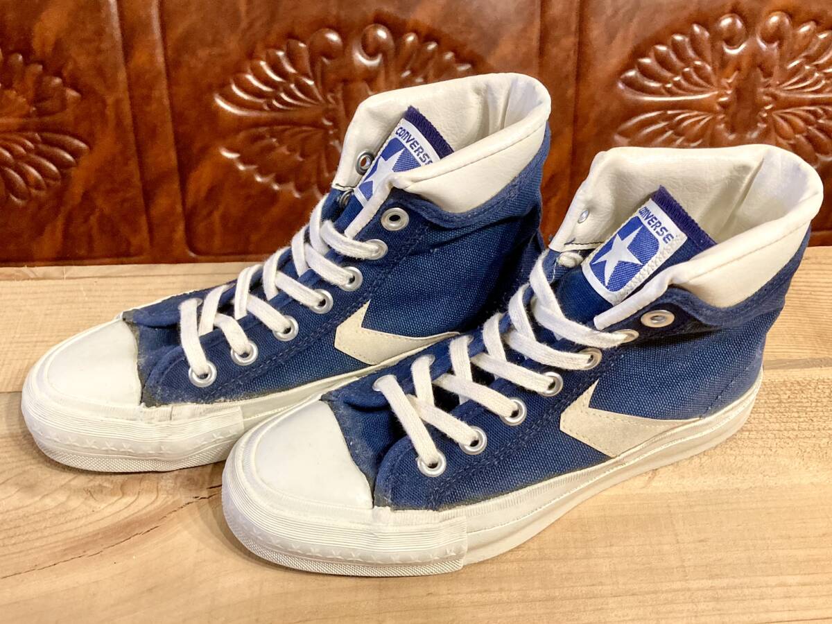 ★☆70s!USA!希少レア!converse CX-PRO250 Hi ネイビー/ホワイト 4.5 23cm コンバース ハイカット 紺/白 一ツ星 ビンテージ 241☆★