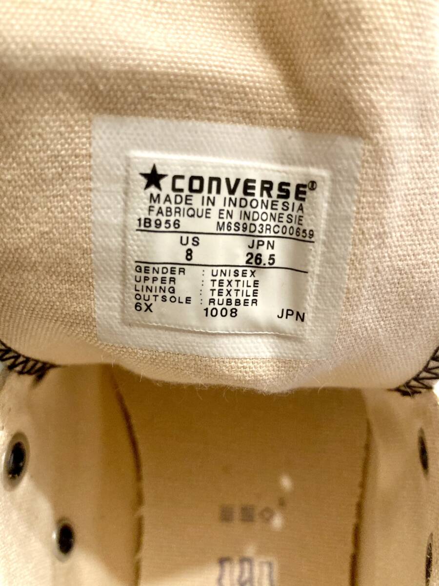 ★☆希少レア!converse ALL STAR NEL-SHIRT チェック 白/黒 8 26.5cm コンバース オールスター ネルシャツ ハイカット ビンテージ 241☆★_画像7