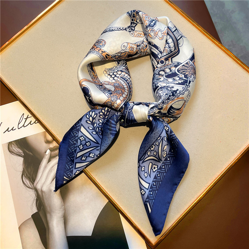[C-15] new goods lady's square 70cm scarf to coil person neck origin stylish decoration spring summer silk style stole back scarf 
