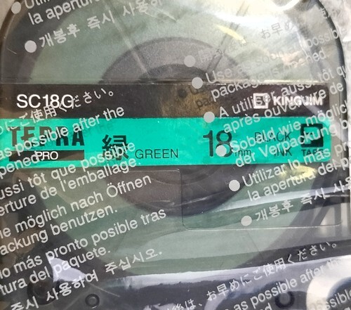 未使用 新品 純正 3個セット テプラ 18mm 緑 SC18Gの画像2