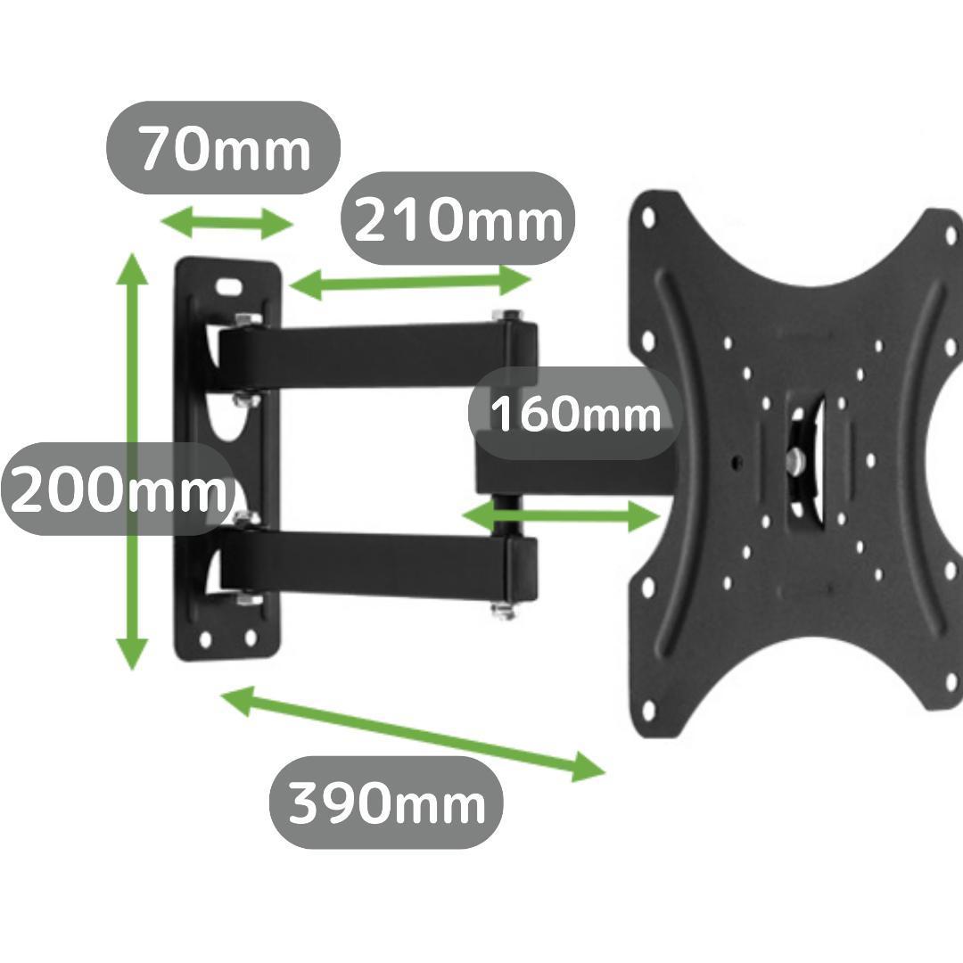 テレビ壁掛け金具 19～55インチ モニター 壁掛け 液晶 テレビ 角度調整 壁掛け金具 テレビモニター インチ 上下 左右 モニタ アーム 黒_画像9