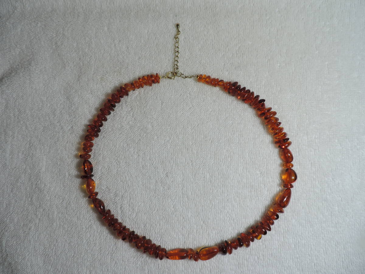全ての 美品・琥珀・一番大粒(約8x15ミリ)・ネックレス長さ45cm・総重量約 16.00g アンバー、琥珀