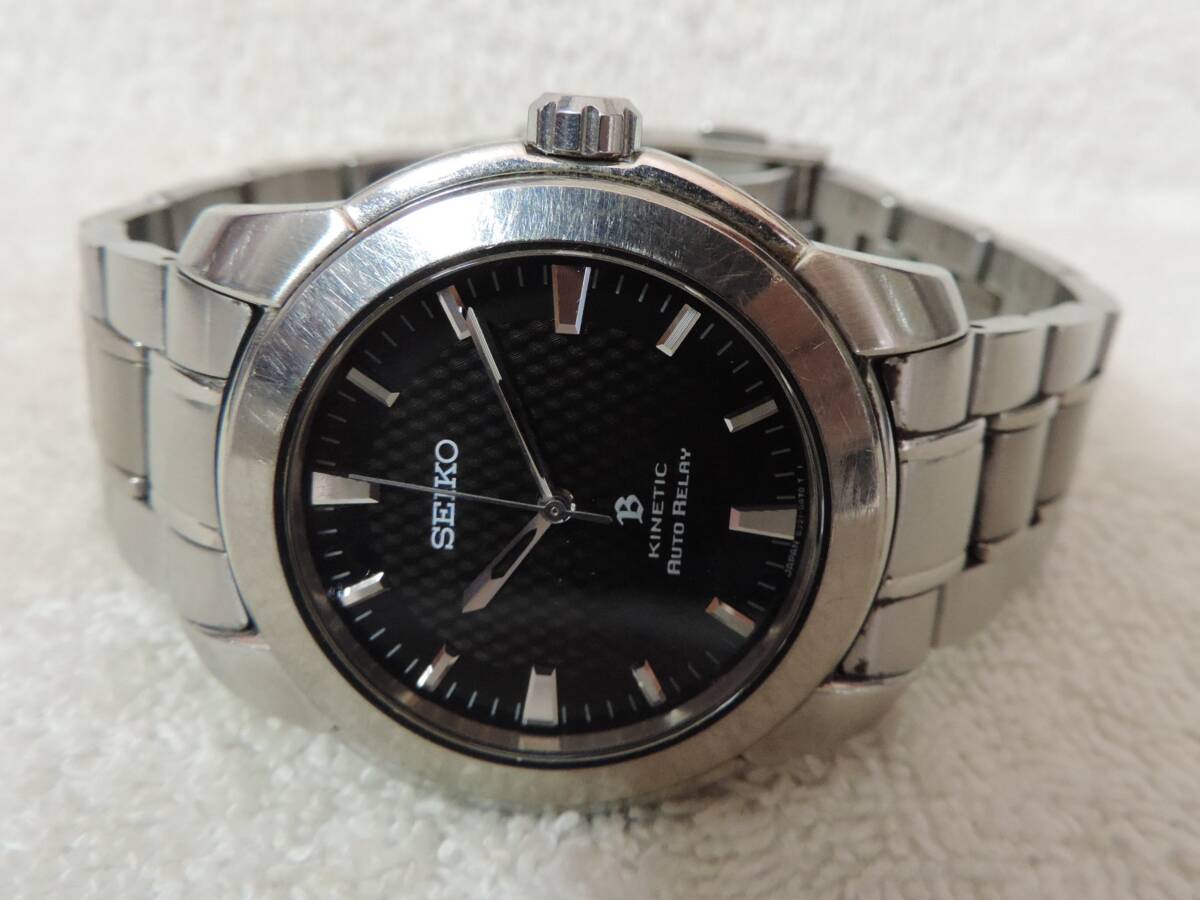 稼働(ローバッテリー状態) セイコーキネティック・自動巻き充電・メンズ時計 SEIKO 5J21-0A80 　_画像1