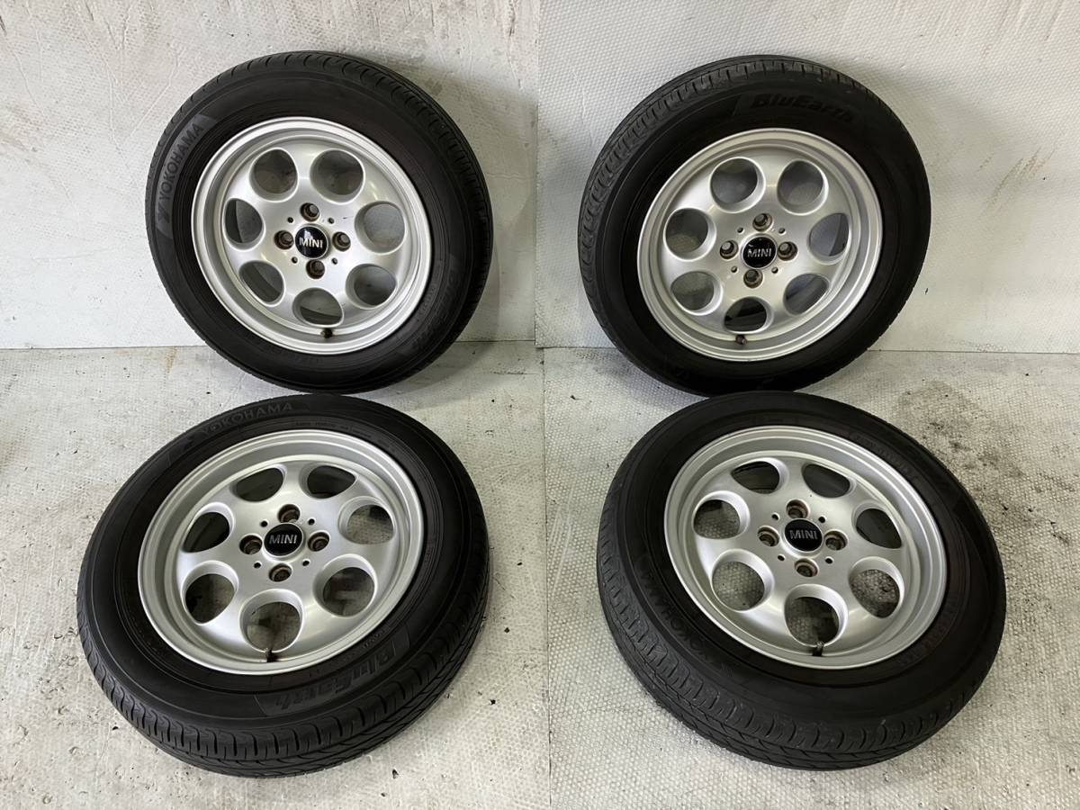 解1079　BMW　MINIクーパー　平成17年式　RA16　R50　R53　クーパー　純正　ホイール　15インチ　5.5J　PCD100　YKOHAMA　175/65R15_画像1