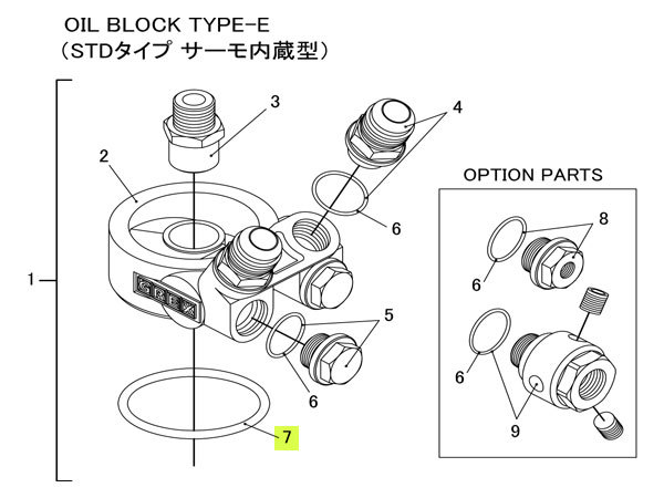 TRUST トラスト オイルブロック補修パーツ#7 Oリング(57φ) (オイルブロック TYPE-E (STDタイプ サーモ内蔵型))の画像1