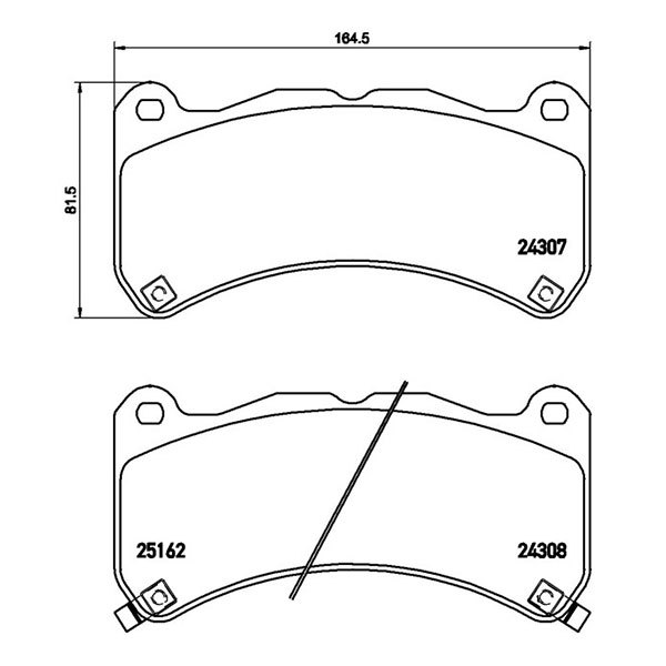 brembo ブレンボ ブラックブレーキパッド フロント用 レクサス IS F USE20 H19.12～の画像3