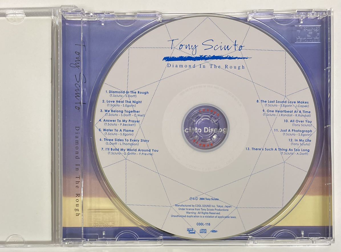 ◎TONY SCIUTO トニー・シュート/ DIAMOND IN THE ROUGH/ 国内盤 DJ-COPY, COOL-116 (CD-095)の画像2