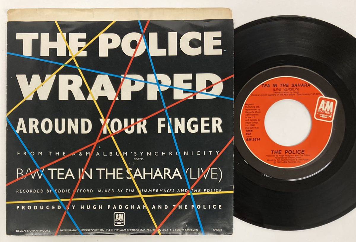 80's/POLICE/ WRAPPED AROUND YOUR FINGER (7") US盤 c/w "TEA IN THE SAHARA (Live Version)" (g291)_画像2