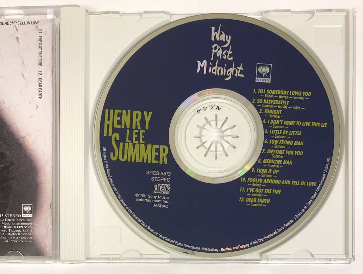 ◎HENRY LEE SUMMER ヘンリー・リー・サマー/ WAY PAST MIDNIGHT/ 国内盤 DJ-COPY, SRCS 5513 (CD-079)_画像2