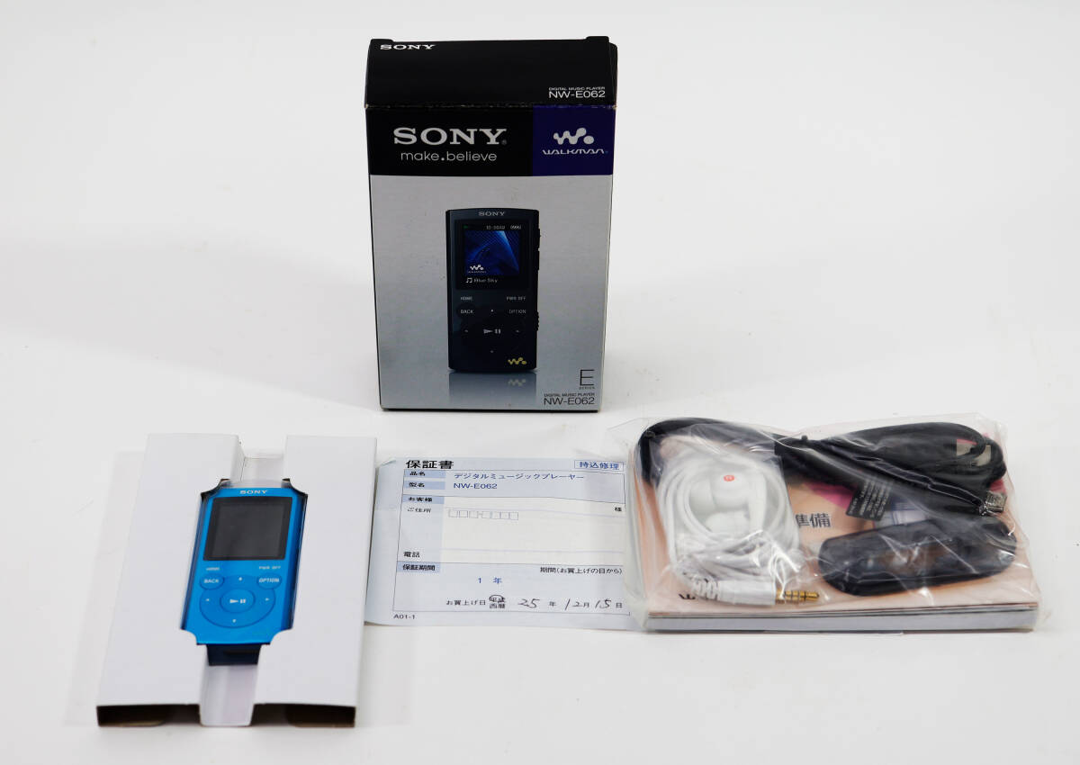 未使用保管品 SONY デジタルオーディオプレーヤー WALKMAN NW-E062 ブルー_画像1