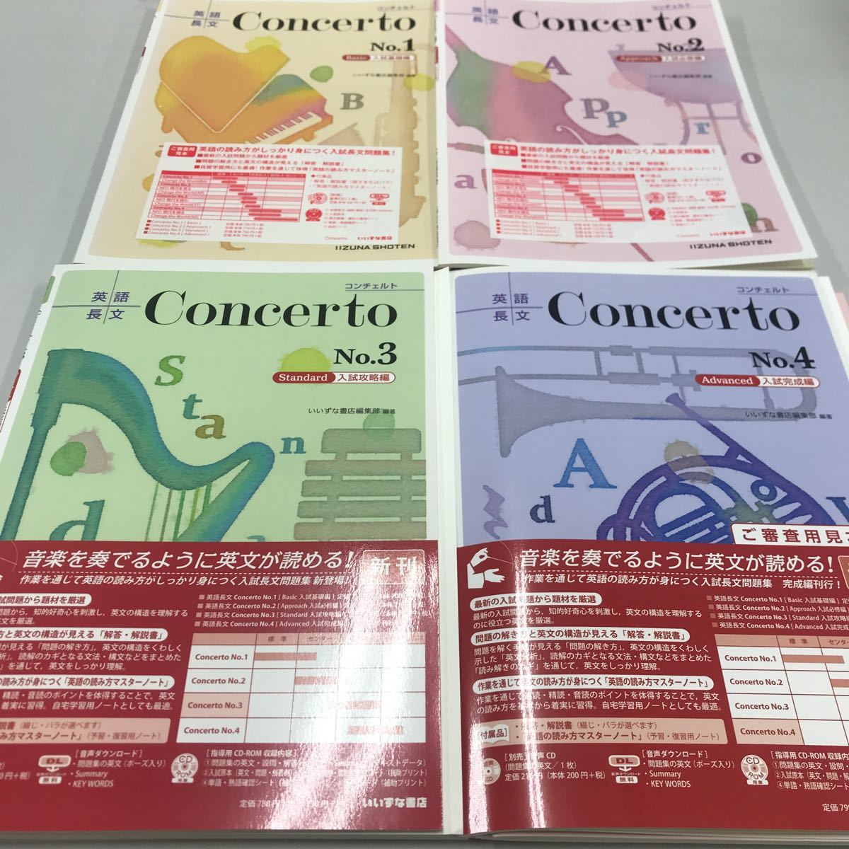 英語長文Concert No.1〜No.4 4冊セット いいずな書店_画像1