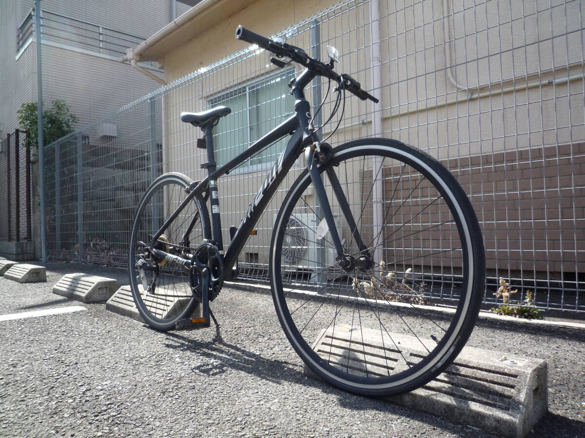 大阪引取可 AIR-ON エアーオン 21速(3×8) 軽量アルミフレーム サカモトサイクル クロスバイク SHIMANO シマノ 黒 ブラック_画像1