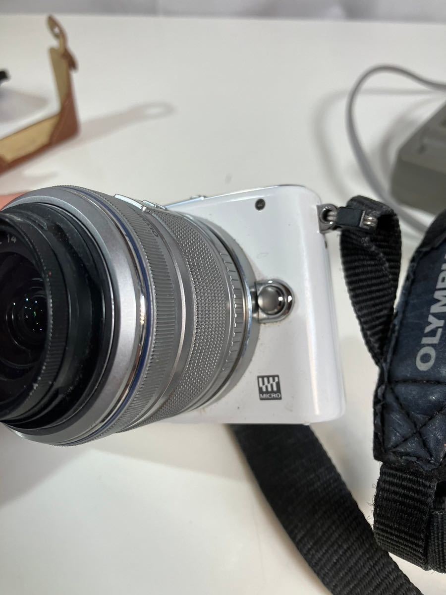 【#yk】OLYMPUS PEN Mini E-PM1 ミラーレス一眼カメラ 14-42mmシルバー オリンパス _画像3