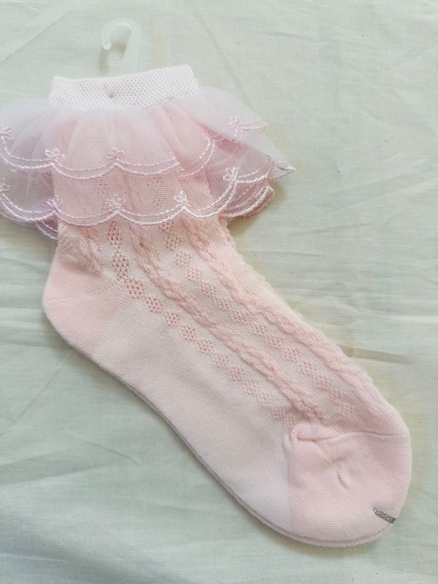 3足セット　15㎝〜18㎝　ピンク　薄黄色　白色　フリル　靴下　女の子　 ホワイト　入学式　卒園式