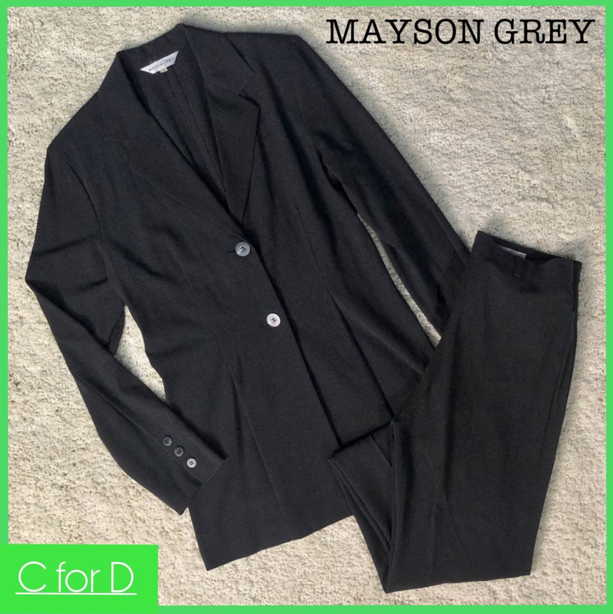 *MAYSON GREY* jacket 3(L corresponding )/ pants 2(M corresponding ) Mayson Grey lady's black setup pants suit casual formal J110
