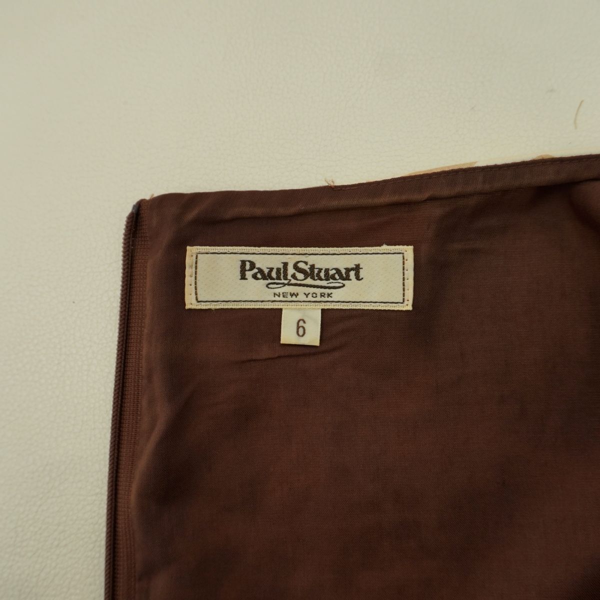 Paul Stuart paul (pole) * Stuart общий рисунок безрукавка A линия колени длина One-piece подкладка есть женский оттенок коричневого размер 6*MC408