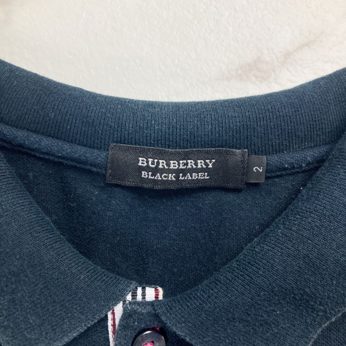 BURBERRY BLACK LABEL ブラックレーベル 半袖ポロシャツ トップス メンズ 黒 ブラック サイズ2*MC381の画像5