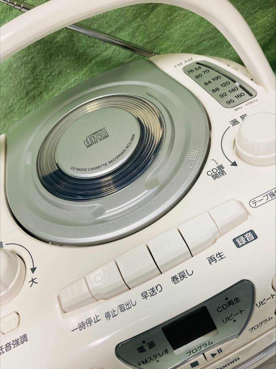 Audio Comm CD/ラジオ/カセットレコーダー RCD595N-S シルバー 中古稼働品 最低落札設定無し_画像3