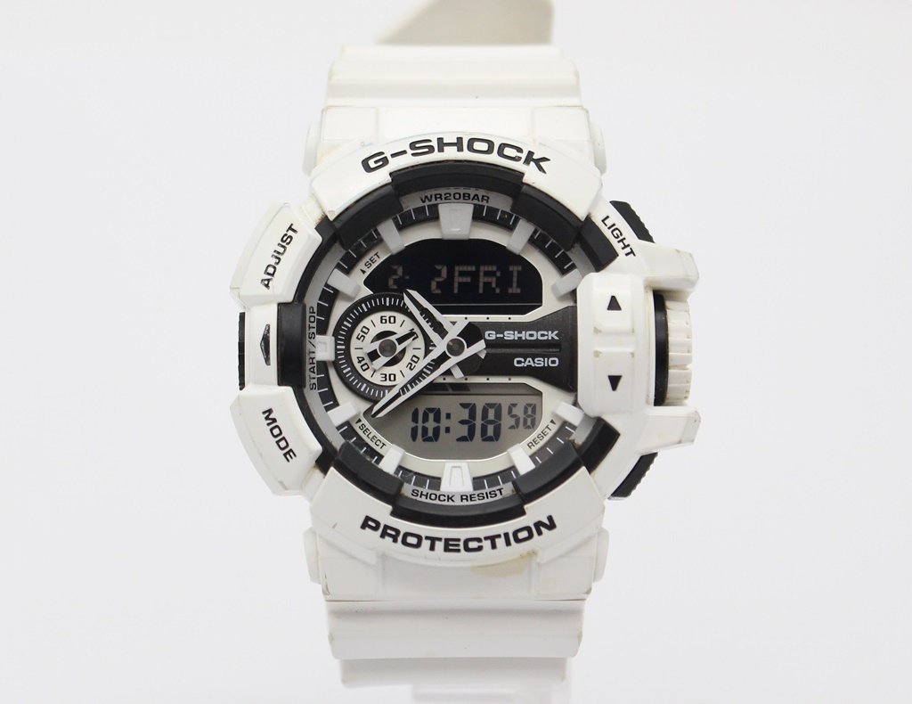 カシオ Gショック GA-400 アナデジ ホワイト クォーツ メンズ 腕時計 電池交換済み Ｇ-SHOCK z24-110 中古品 z_w_画像1