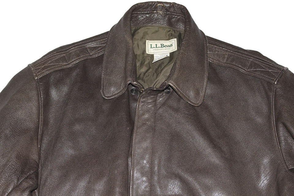 80’S 90’S L.L.BEAN A-2 TYPE LEATHER JACKET SIZE XL MADE IN USA エルエルビーン レザージャケット_画像2