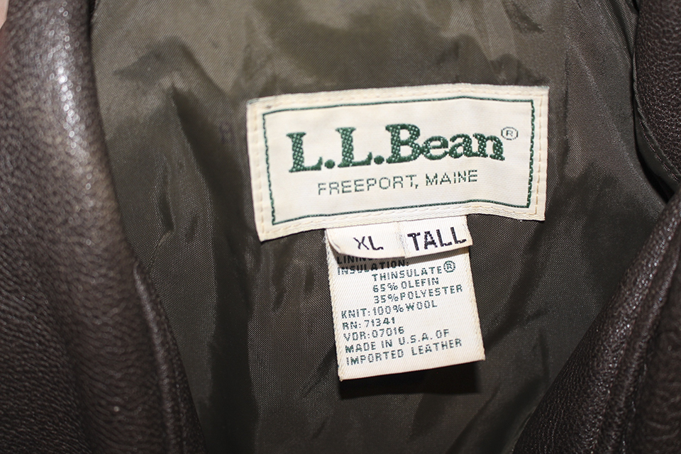 80’S 90’S L.L.BEAN A-2 TYPE LEATHER JACKET SIZE XL MADE IN USA エルエルビーン レザージャケット_画像5