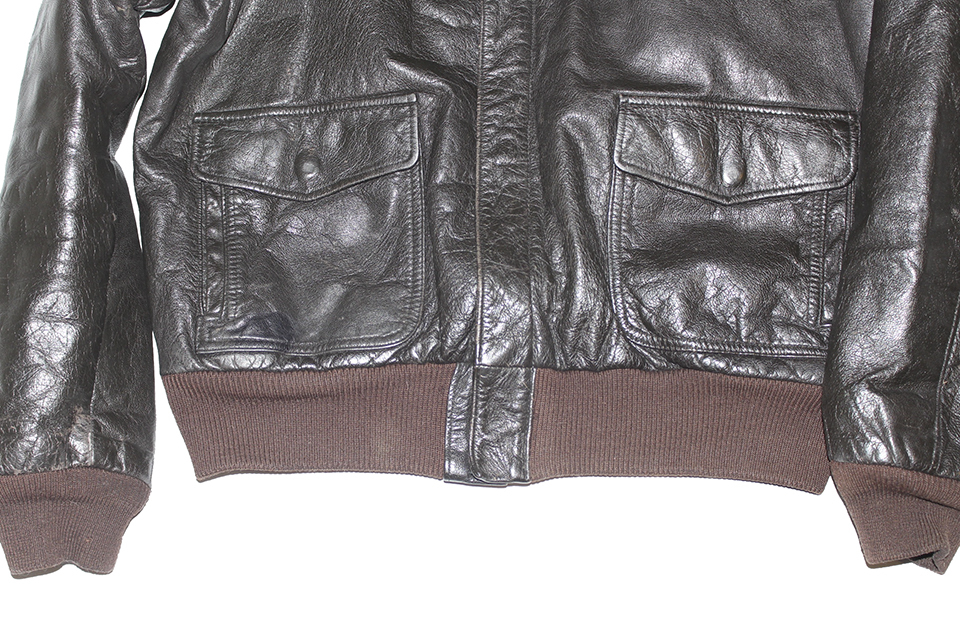 L.L.BEAN A-2 TYPE LEATHER JACKET SIZE 42 MADE IN USA エルエルビーン レザージャケット_画像3