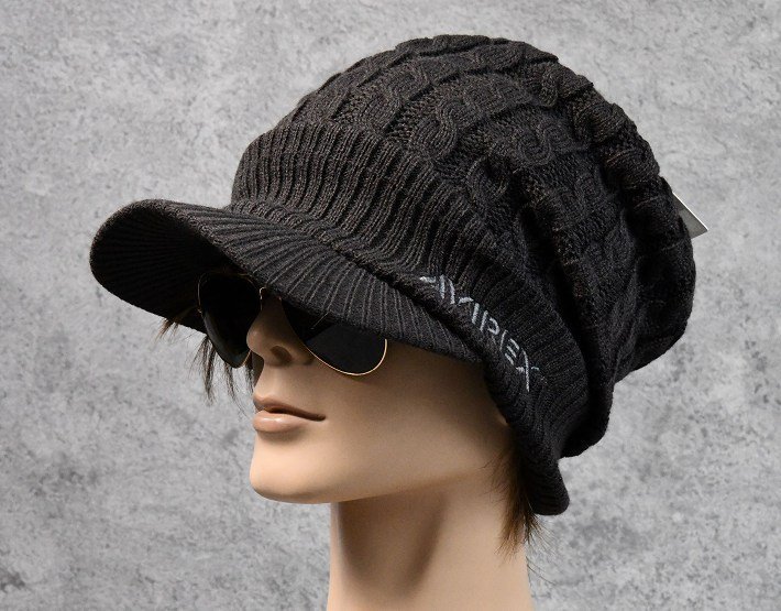 AVIREX アビレックス ニットキャップ ニット帽 帽子 大きい 大きめ 大きいサイズ メンズ アヴィレックス 7987275 ブラウン 新品_画像6