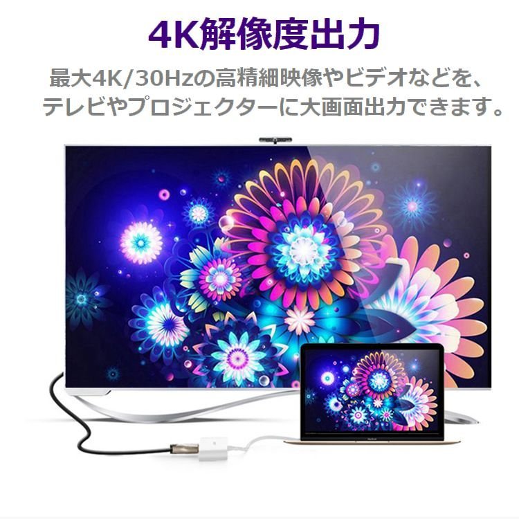 USB TypeC - HDMI マルチ変換アダプター 充電ケーブル 変換ケーブル ハブ 多機能 A変換アダプター 7987178 シルバー 新品 1円 スタート_画像4