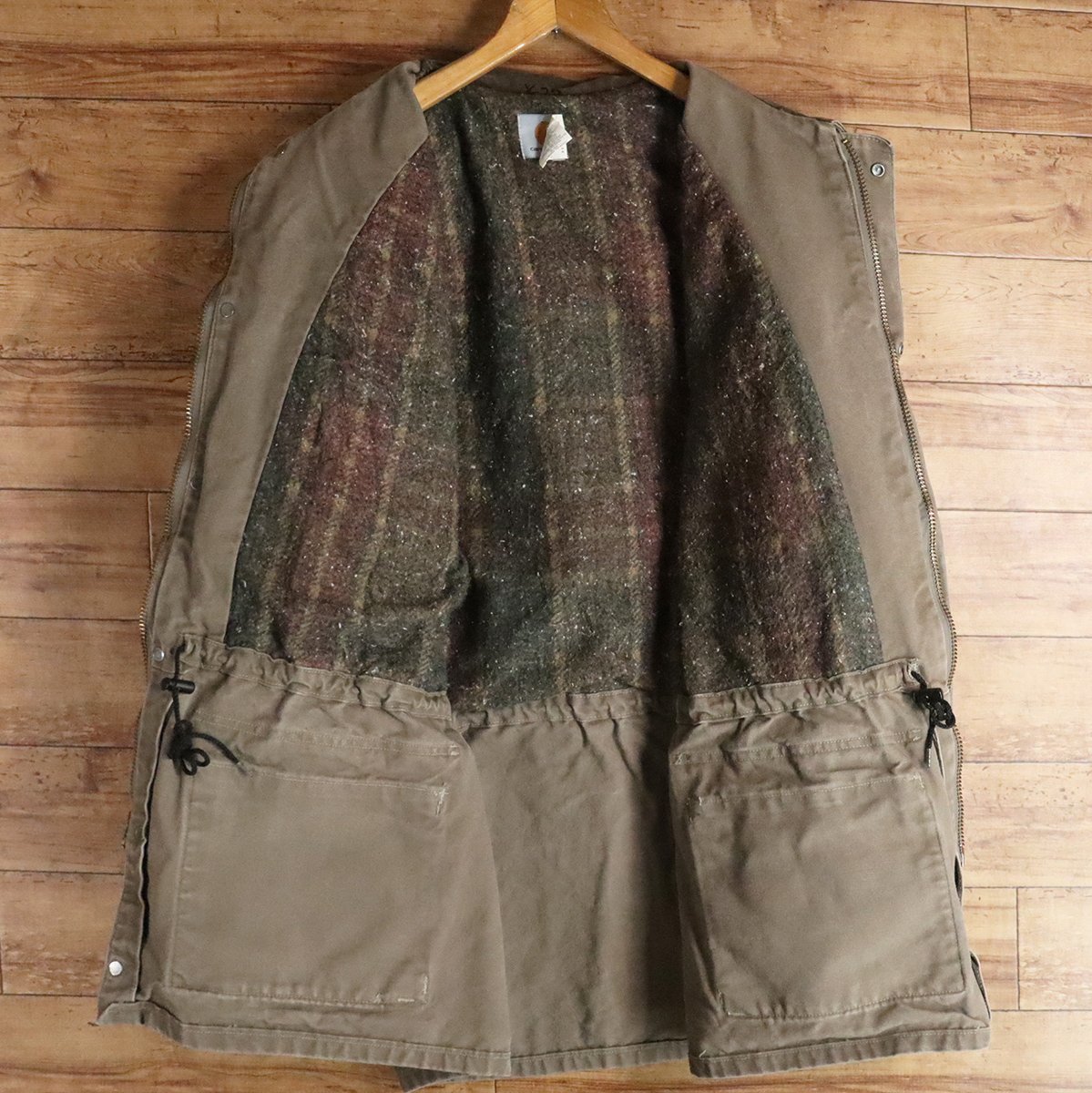 H2S/R1.31-2　アメリカ古着　Carhartt　カーハート　ダック　ハンティングジャケット　裏ブランケット　2XL　カバーオール　バーンコート_画像6