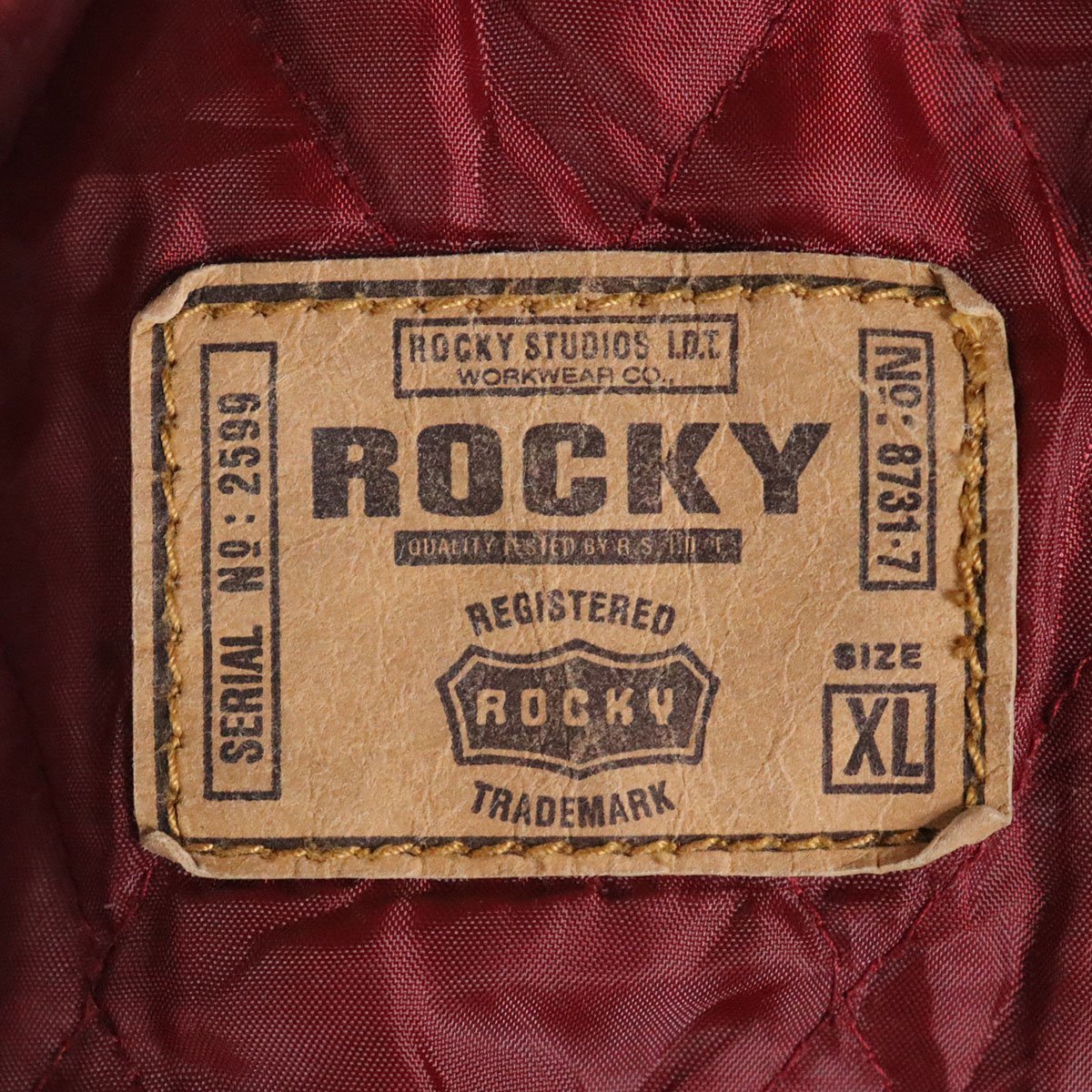 F8S/R1.26-3　ROCKY　ロッキー　デニムジャケット　ジージャン　Gジャン　トラッカージャケット　裏キルティング　XL　インディゴ　古着_画像7