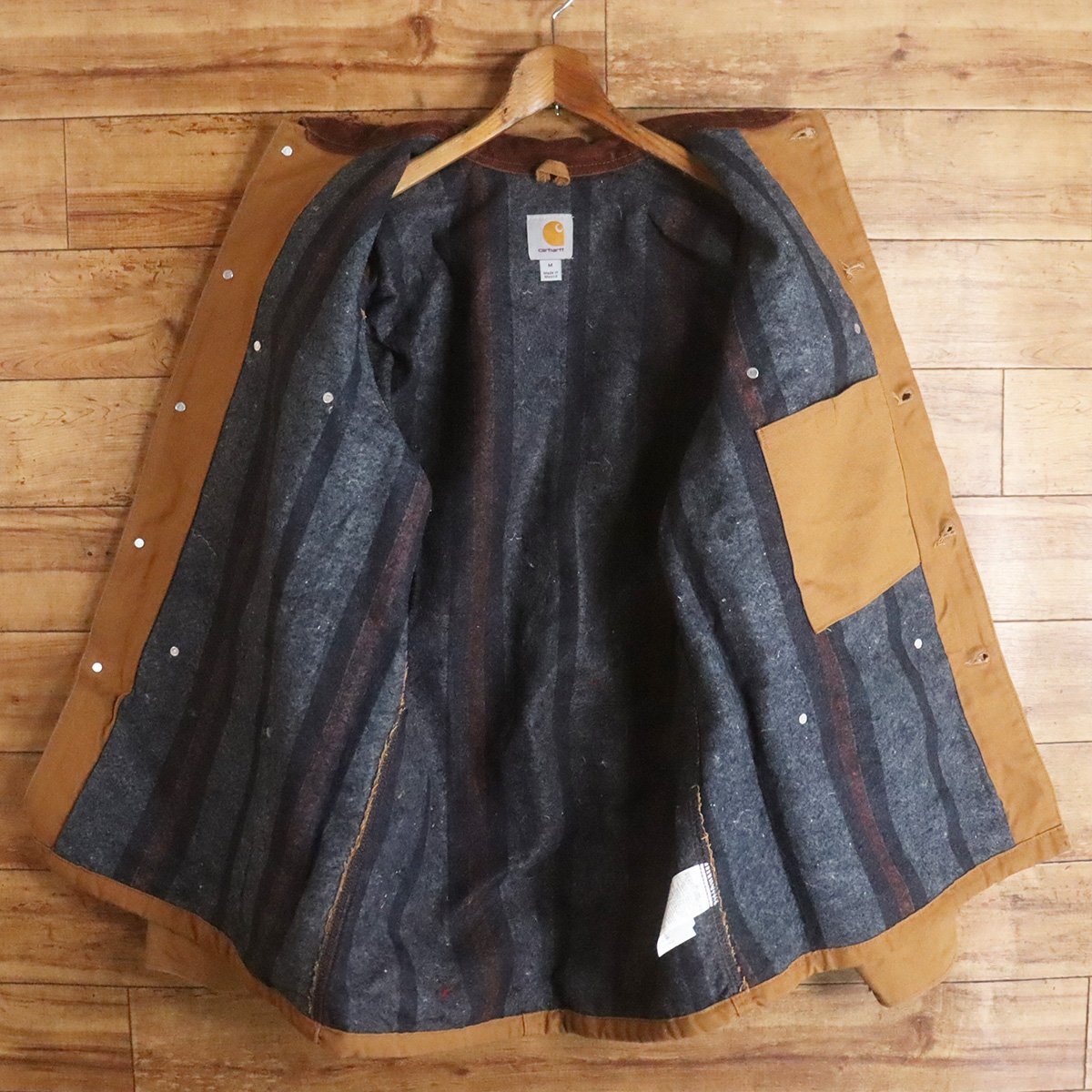 #3T/Y2.13-3　アメリカ古着　Carhartt　カーハート　チョアコート　裏ブランケット　カバーオール　ダックジャケット　ワークジャケット_画像7